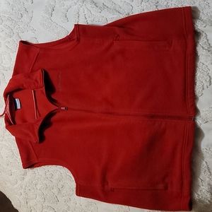 Mens XL Red Fleece Columbia Vest With Pockets